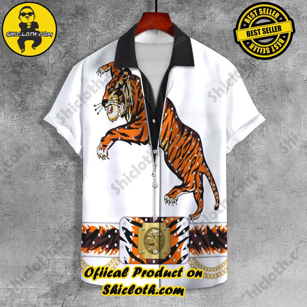 Lapels Redefined: Discover the Versatility of Shiclothshop's UNISEX LAPEL SHIRT 35 Elvis Tiger UNISEX LAPEL SHIRT
