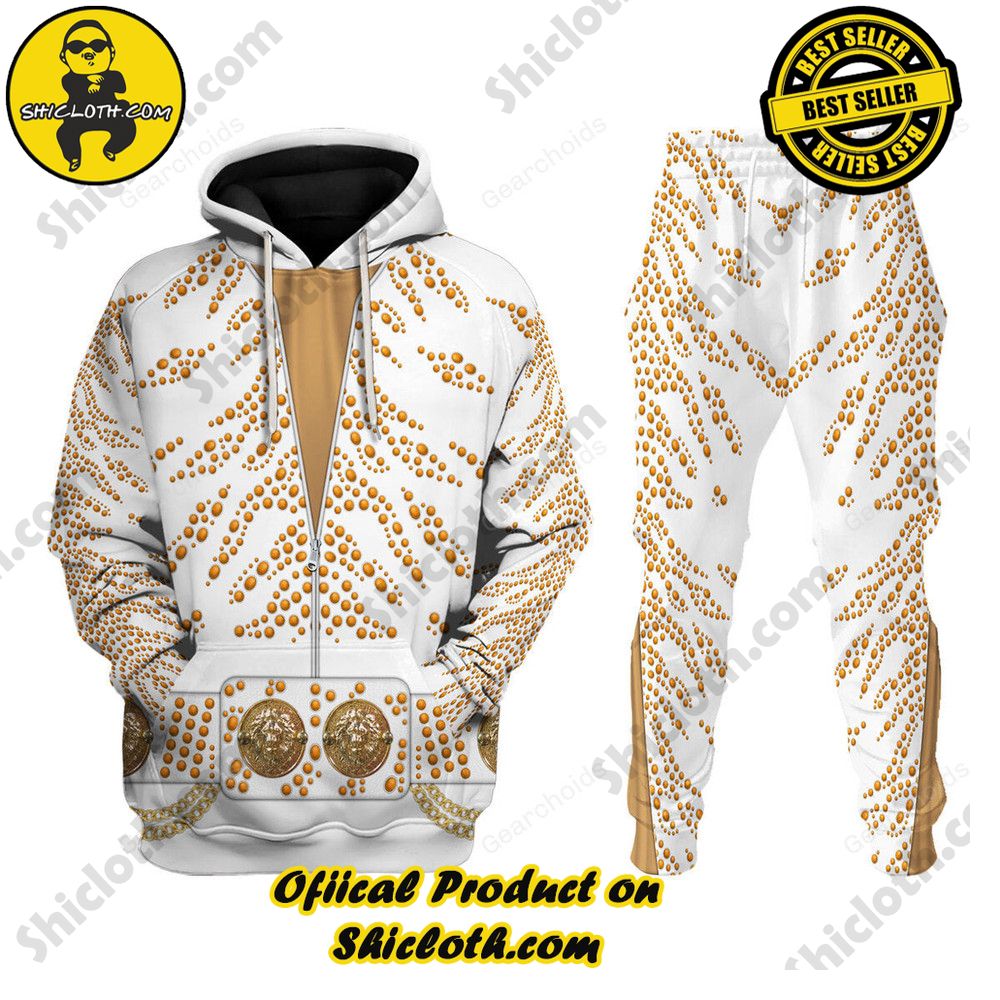 Hot Limited Unveiling the Stellar Collection of Elvis Presley Outfit Costume by Shiclothshop 63 Elvis Topaz Stone Costume Hoodie Sweatshirt T-Shirt Sweatpants