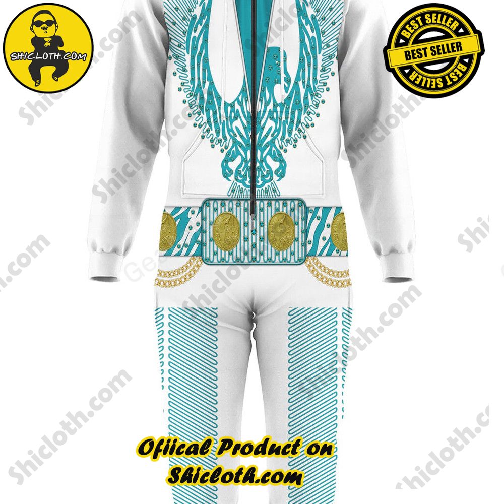 Elvis Turquoise Phoenix jumpsuit Costume 2 Elvis Turquoise Phoenix jumpsuit Costume - Image 2