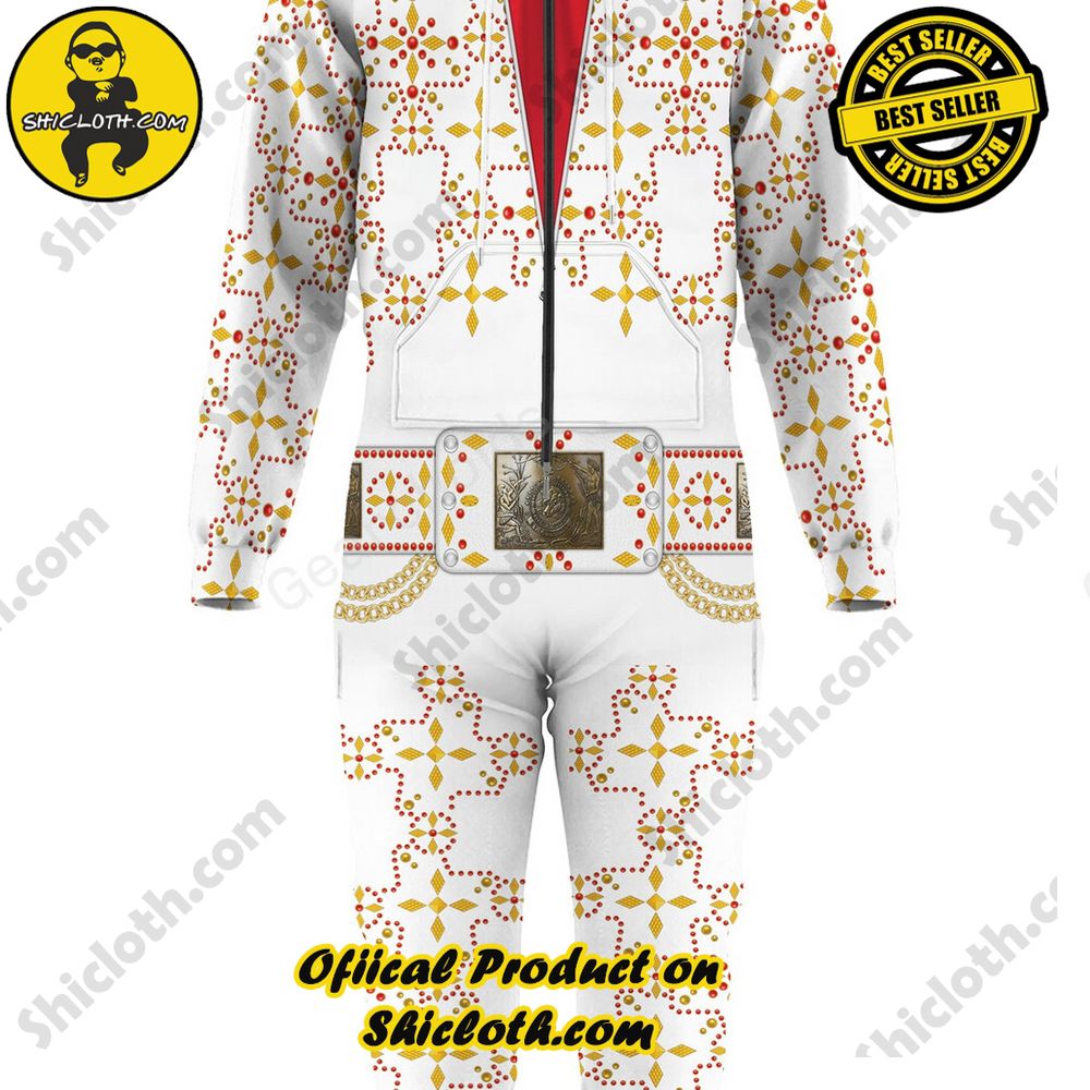 Elvis White Conquistador jumpsuit Costume 2 Elvis White Conquistador jumpsuit Costume - Image 2