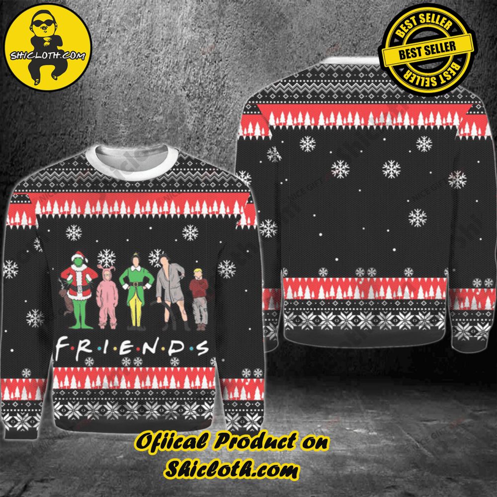 Hot Trending Wrap Up in Style: Shicloth's Enchanting Christmas Sweater Collection 111 F.R.I.E.N.D.S Christmas Ugly Sweater Version 2