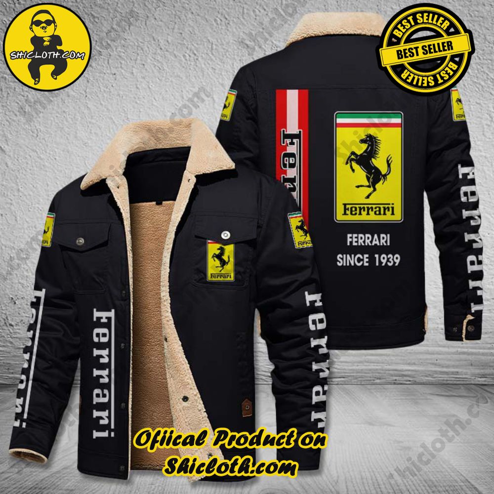 Ferrari Fleece Leather Jacket 2 Ferrari Fleece Leather Jacket - Image 2