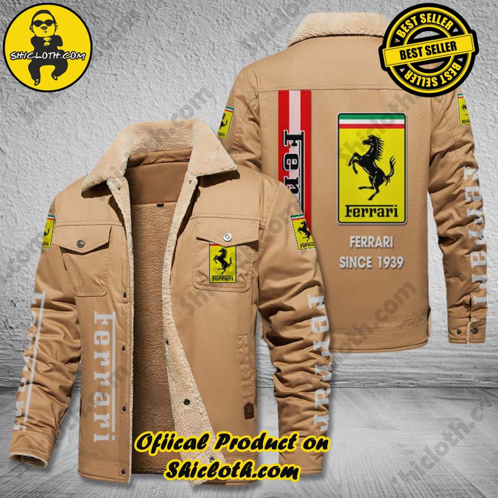 Ferrari Fleece Leather Jacket 3 Ferrari Fleece Leather Jacket - Image 3