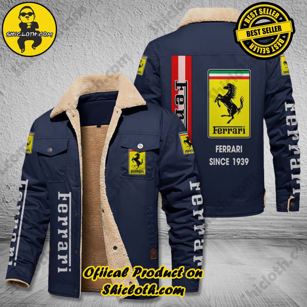 Ferrari Fleece Leather Jacket 4 Ferrari Fleece Leather Jacket - Image 4