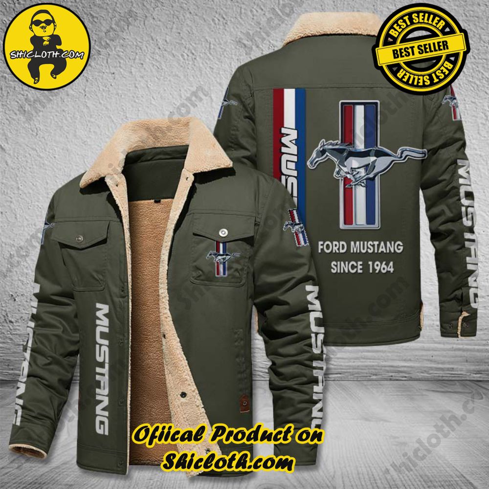 Ford Mustang Fleece Leather Jacket 5 Ford Mustang Fleece Leather Jacket - Image 5