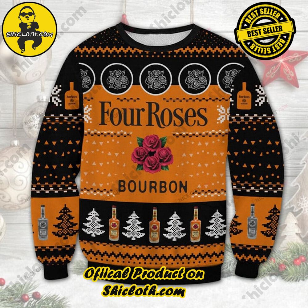 Wrap Up in Style: Shicloth's Enchanting Christmas Sweater Collection 78 Four Roses Christmas Ugly Sweater
