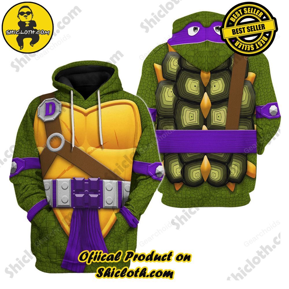 Step into Nostalgia: Unveiling Shiclothshop's TM Ninja Turtles Outfit Costume Collection 3 Donatello TMNT Costume Hoodie Sweatshirt T-Shirt Sweatpants