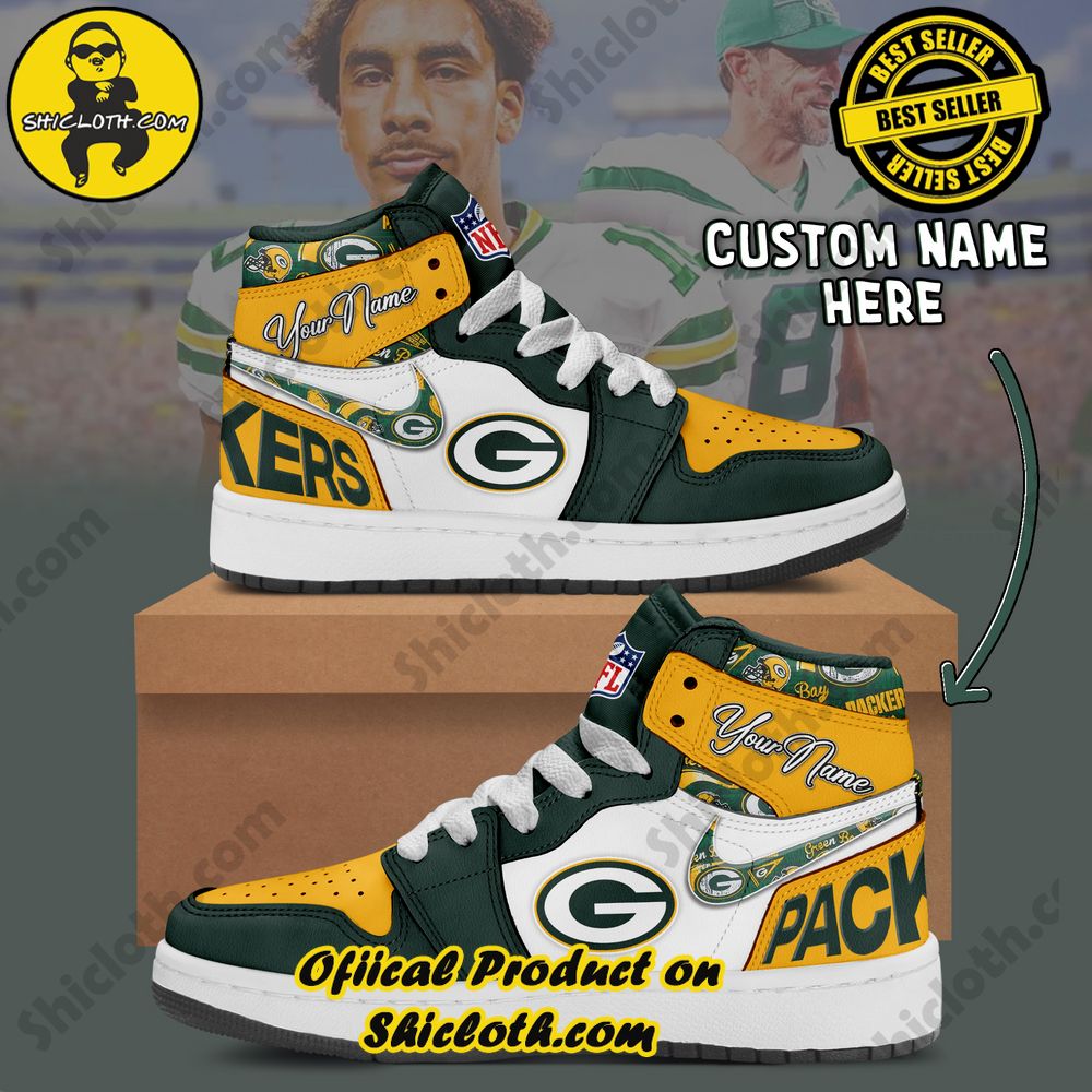 Step into Style: Unveiling the Timeless Elegance of Shiclothshop's Nike Air Jordan 1 Sneakers 23 Green Bay Packers Fashion Casual Custom Name Nike Air Jordan 1 Sneakers