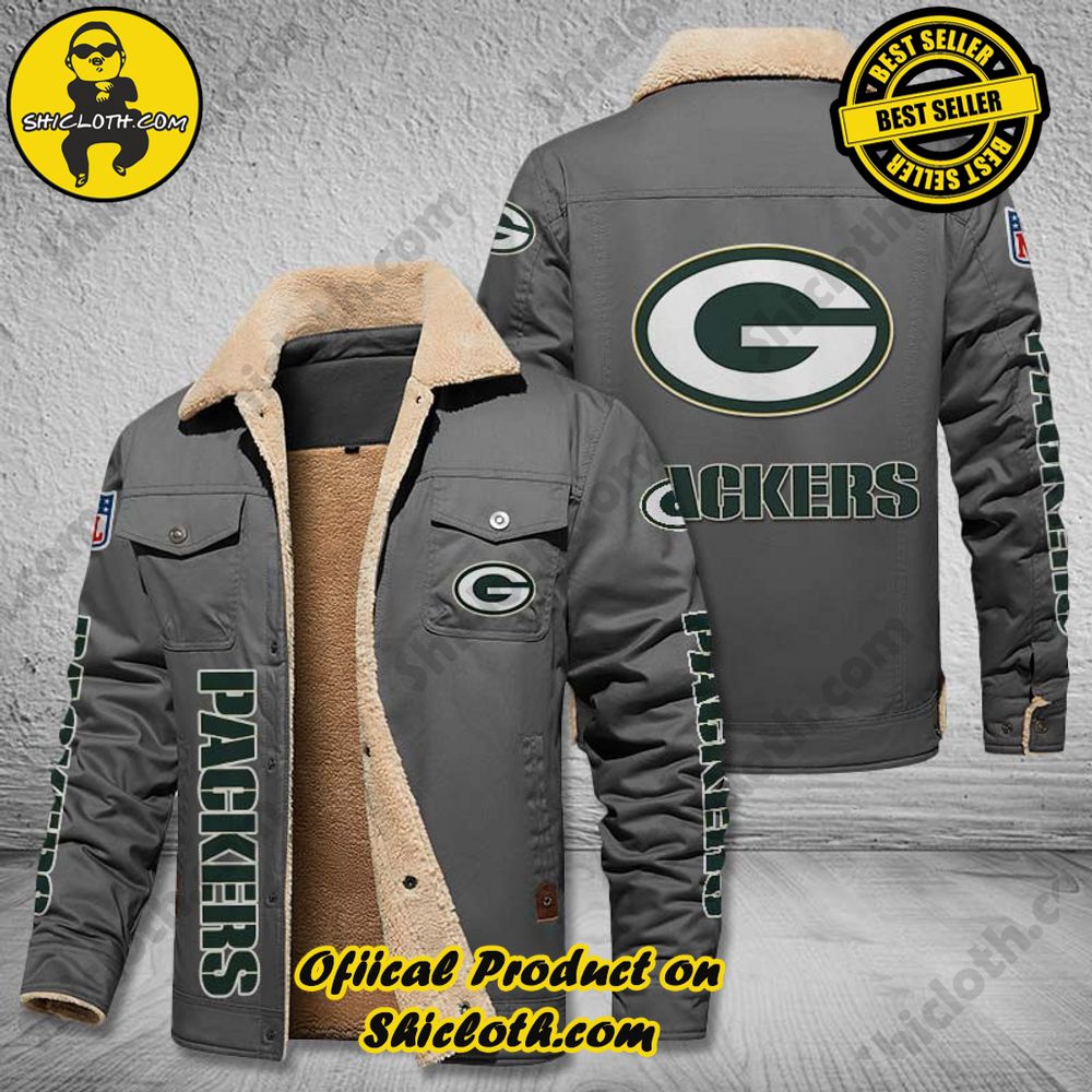 Green Bay Packers NFL Fleece Leather Jacket 4 Green Bay Packers NFL Fleece Leather Jacket - Image 4