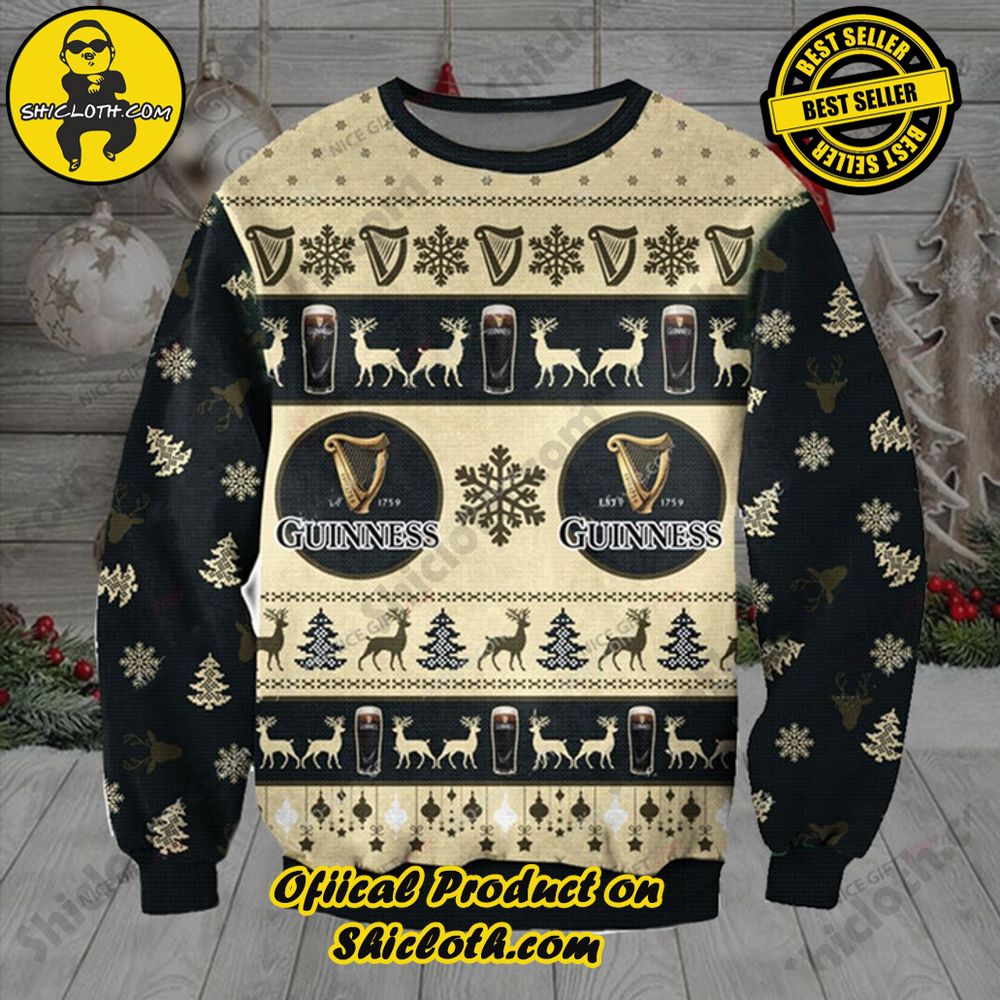 Hot Trending Wrap Up in Style: Shicloth's Enchanting Christmas Sweater Collection 5 Guinness Christmas Ugly Sweater Version 1