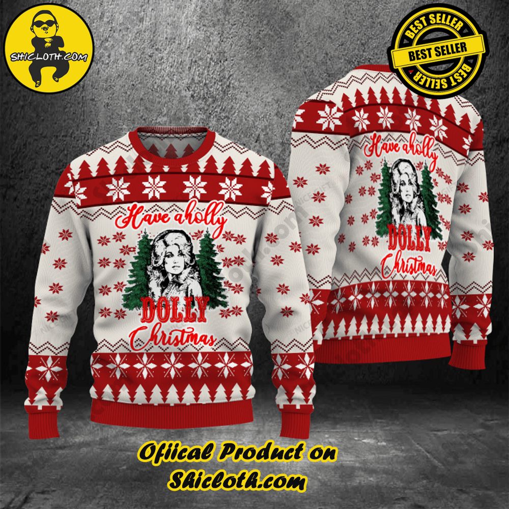 Hot Trending Wrap Up in Style: Shicloth's Enchanting Christmas Sweater Collection 114 Have A Holly Dolly Christmas Ugly Sweater