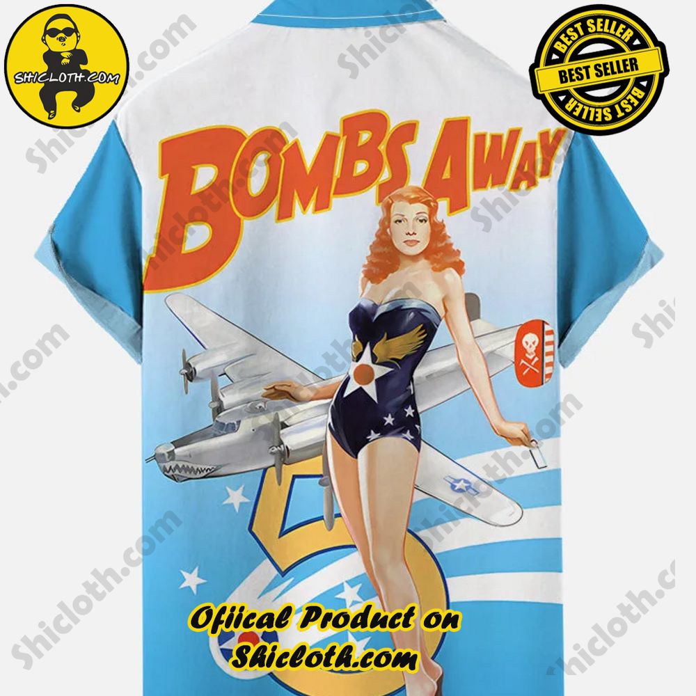 Vintage Pin Up Art Retro Poster Beauty Actress And Airplane Printing Short Sleeve Shirt Version 1 2 Vintage Pin Up Art Retro Poster Beauty Actress And Airplane Printing Short Sleeve Shirt Version 1 - Image 2