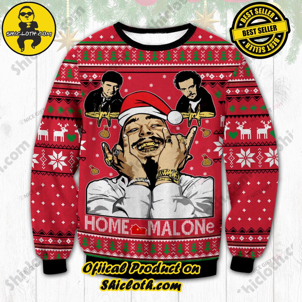 Hot Trending Wrap Up in Style: Shicloth's Enchanting Christmas Sweater Collection 11 Home Malone Christmas Ugly Sweater Version 1