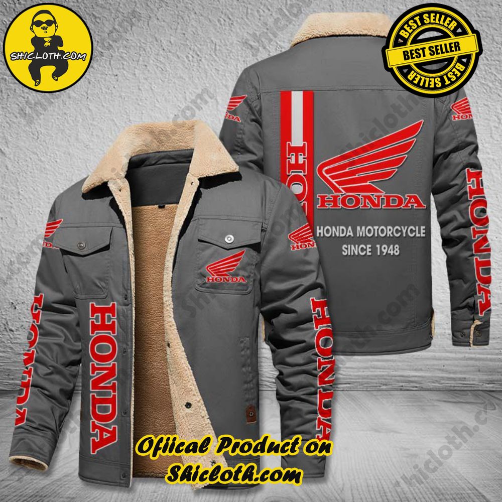 Honda Motorcycle Fleece Leather Jacket 3 Honda Motorcycle Fleece Leather Jacket - Image 3