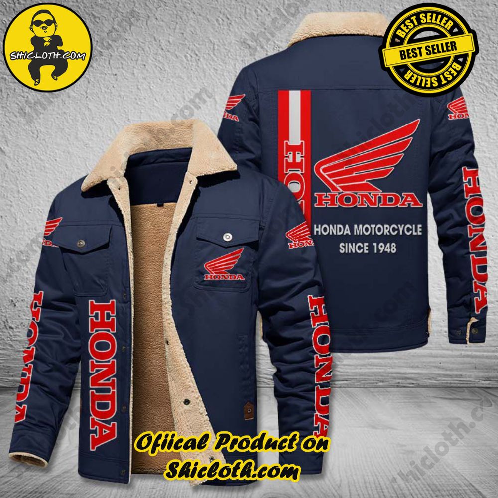 Honda Motorcycle Fleece Leather Jacket 4 Honda Motorcycle Fleece Leather Jacket - Image 4