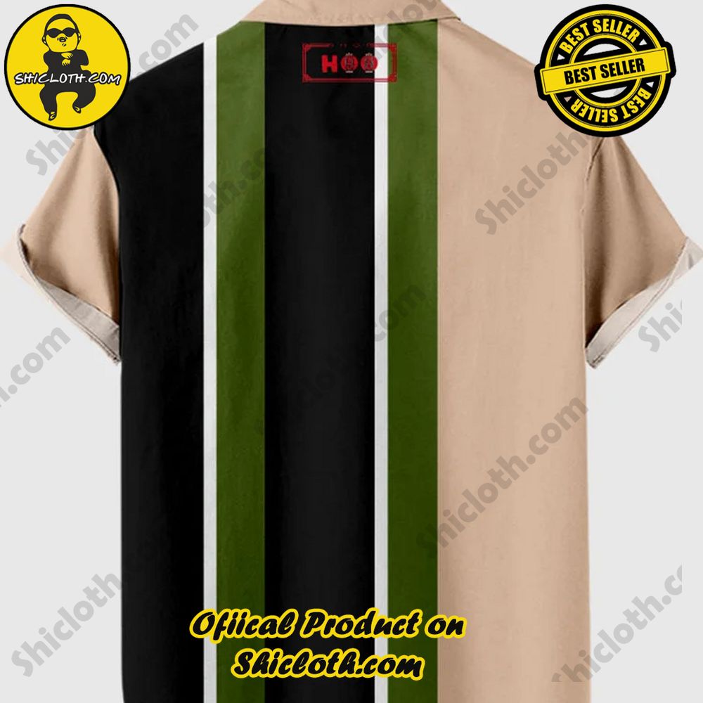 HOO Asymmetrical Multi-Stripes Contrasting Color Men's Short Sleeve Shirt 2 HOO Asymmetrical Multi-Stripes Contrasting Color Men's Short Sleeve Shirt - Image 2