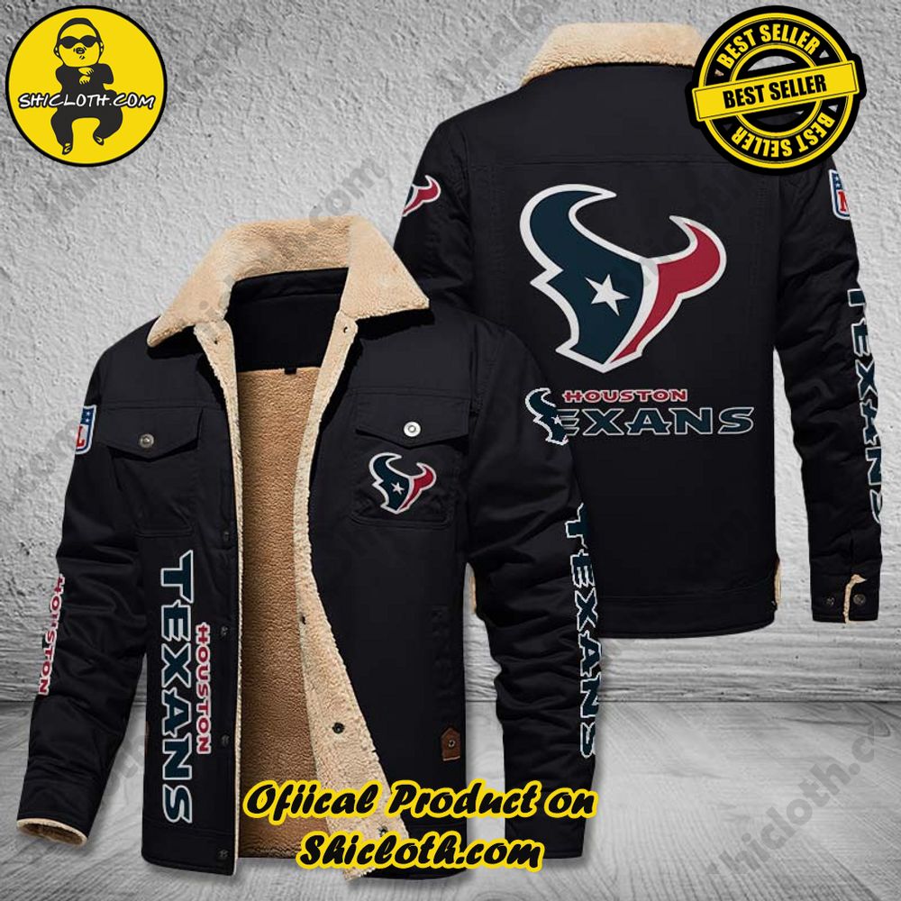 Hot Trending The Perfect Cozy Fleece Leather Jacket Gift 26 Houston Texans NFL Fleece Leather Jacket New Style