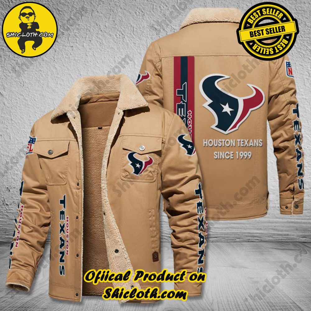 Houston Texans NFL Fleece Leather Jacket 2 Houston Texans NFL Fleece Leather Jacket - Image 2