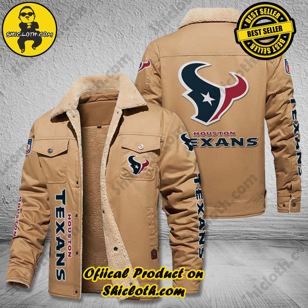 Houston Texans NFL Fleece Leather Jacket New Style 2 Houston Texans NFL Fleece Leather Jacket New Style - Image 2