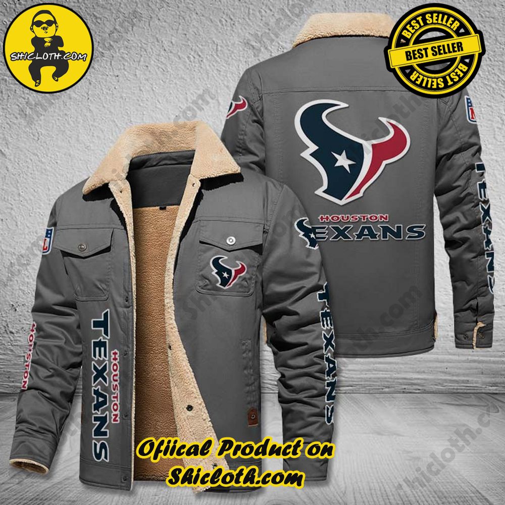 Houston Texans NFL Fleece Leather Jacket New Style 3 Houston Texans NFL Fleece Leather Jacket New Style - Image 3