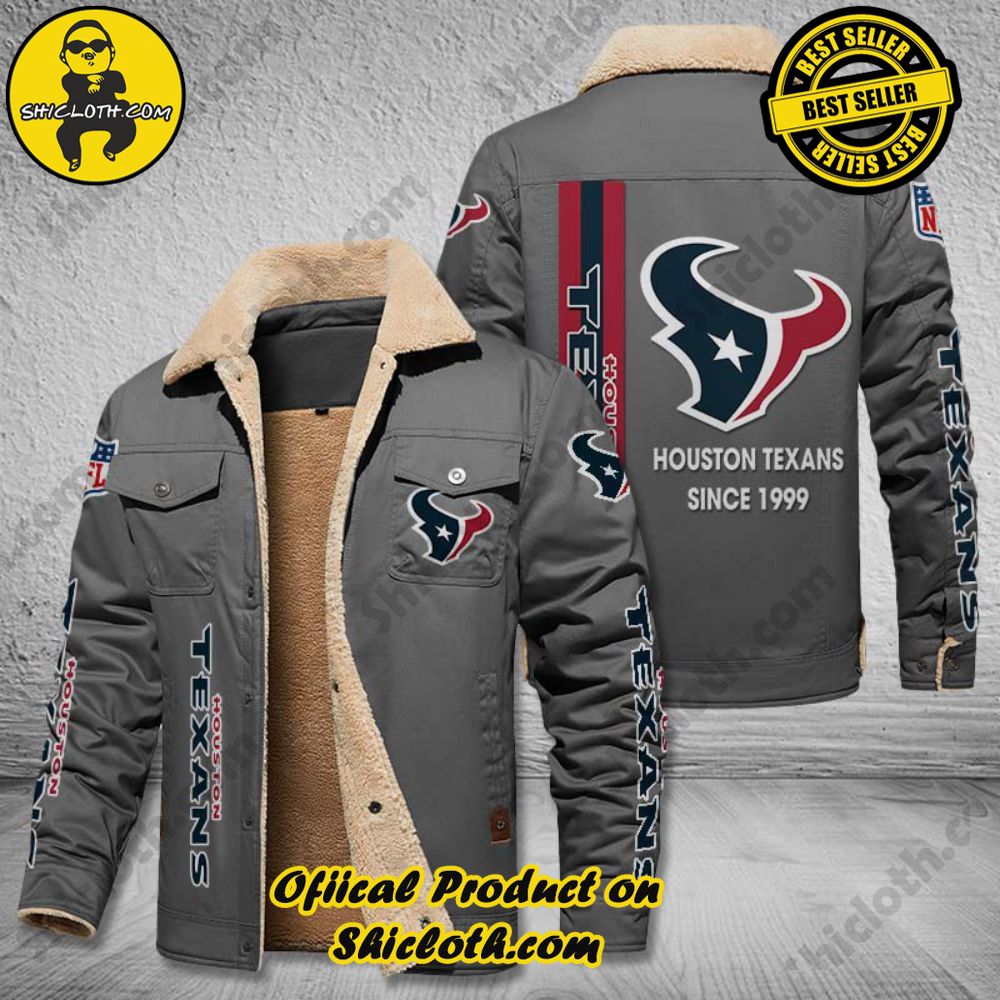 Houston Texans NFL Fleece Leather Jacket 3 Houston Texans NFL Fleece Leather Jacket - Image 3