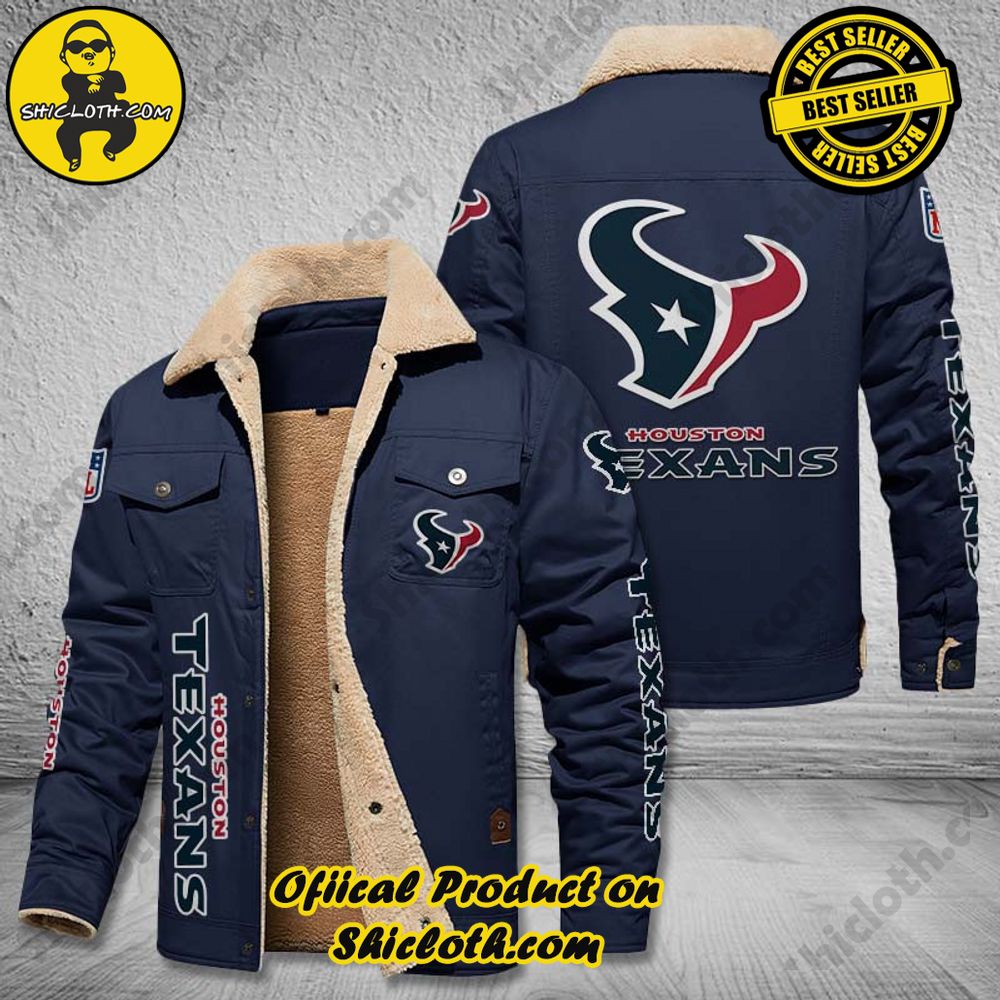 Houston Texans NFL Fleece Leather Jacket New Style 4 Houston Texans NFL Fleece Leather Jacket New Style - Image 4
