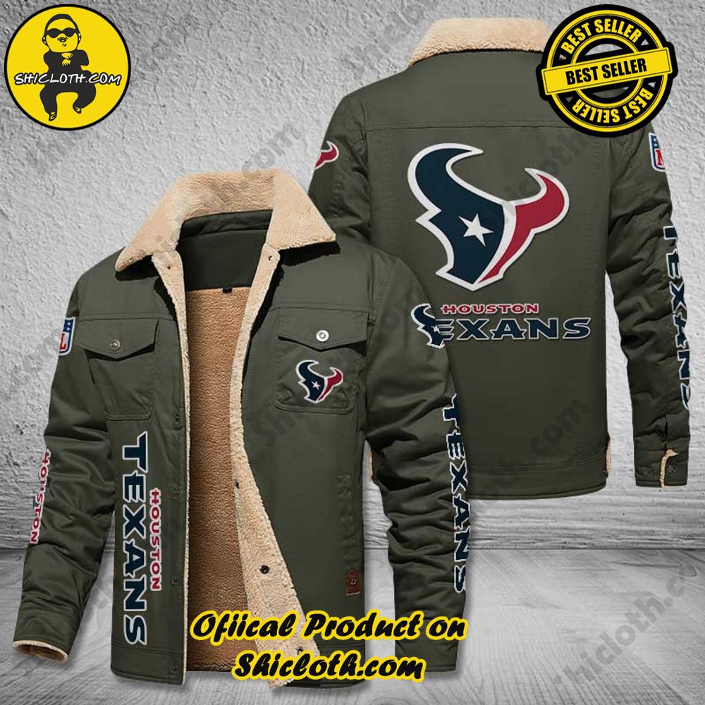 Houston Texans NFL Fleece Leather Jacket New Style 5 Houston Texans NFL Fleece Leather Jacket New Style - Image 5