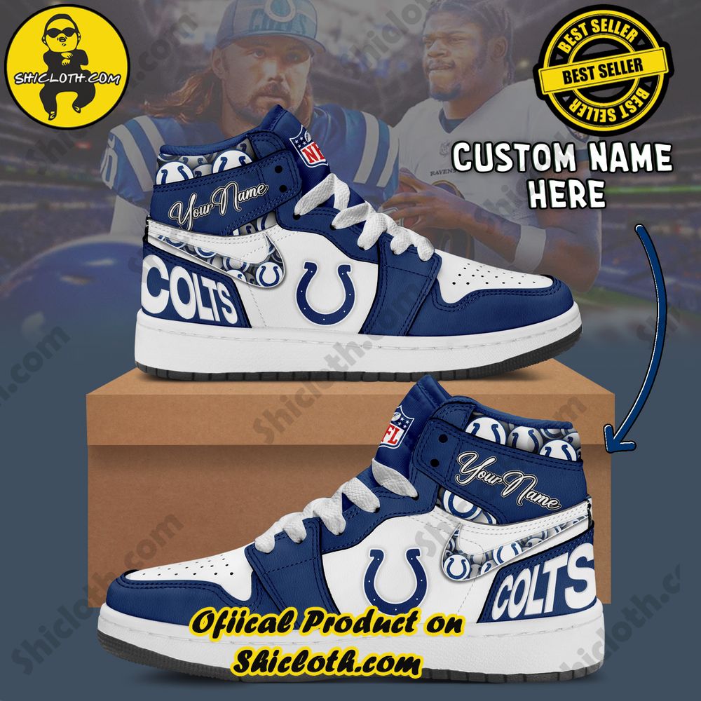 Step into Style: Unveiling the Timeless Elegance of Shiclothshop's Nike Air Jordan 1 Sneakers 25 Indianapolis Colts Fashion Casual Custom Name Nike Air Jordan 1 Sneakers