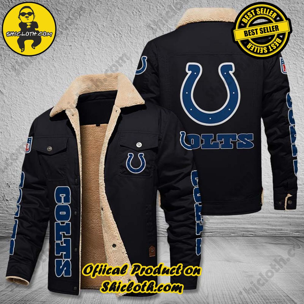 The Perfect Cozy Fleece Leather Jacket Gift 22 Indianapolis Colts NFL Fleece Leather Jacket