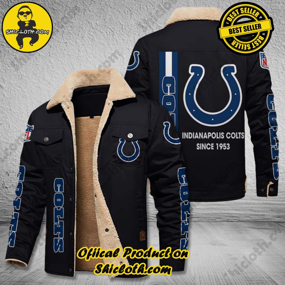 Hot Trending The Perfect Cozy Fleece Leather Jacket Gift 27 Indianapolis Colts NFL Fleece Leather Jacket