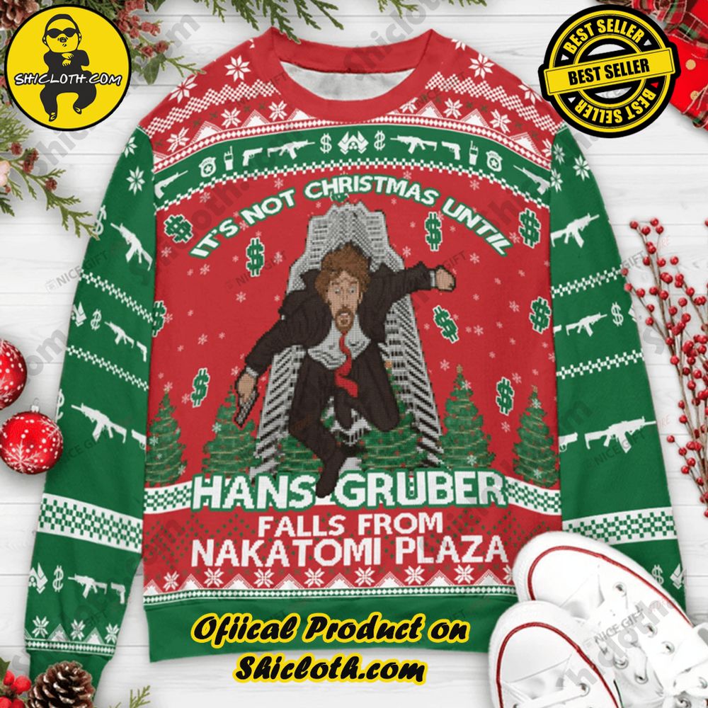 Hot Trending Wrap Up in Style: Shicloth's Enchanting Christmas Sweater Collection 121 It is Not Christmas Until You See Hans Gruber Fall From Nakatomi Tower Christmas Ugly Sweater Version 2