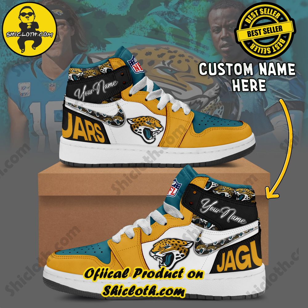 Step into Style: Unveiling the Timeless Elegance of Shiclothshop's Nike Air Jordan 1 Sneakers 26 Jacksonville Jaguars Fashion Casual Custom Name Nike Air Jordan 1 Sneakers