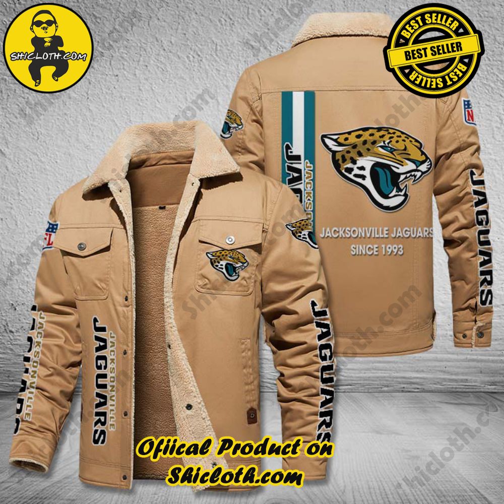 Jacksonville Jaguars NFL Fleece Leather Jacket 2 Jacksonville Jaguars NFL Fleece Leather Jacket - Image 2