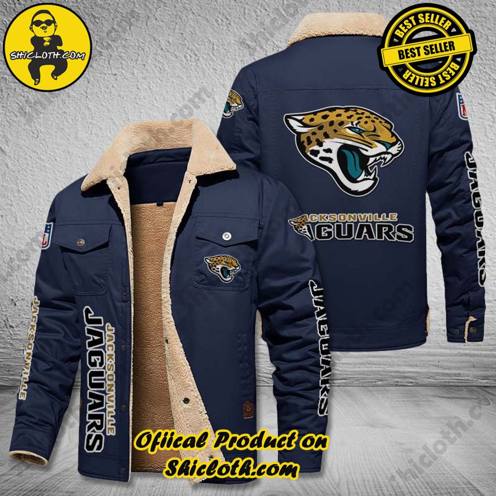 Jacksonville Jaguars NFL Fleece Leather Jacket 4 Jacksonville Jaguars NFL Fleece Leather Jacket - Image 4