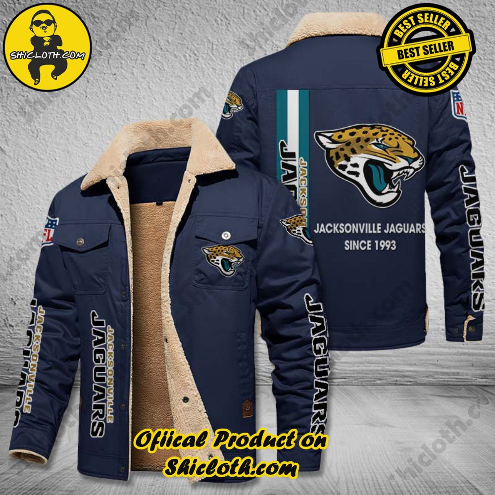 Jacksonville Jaguars NFL Fleece Leather Jacket 4 Jacksonville Jaguars NFL Fleece Leather Jacket - Image 4