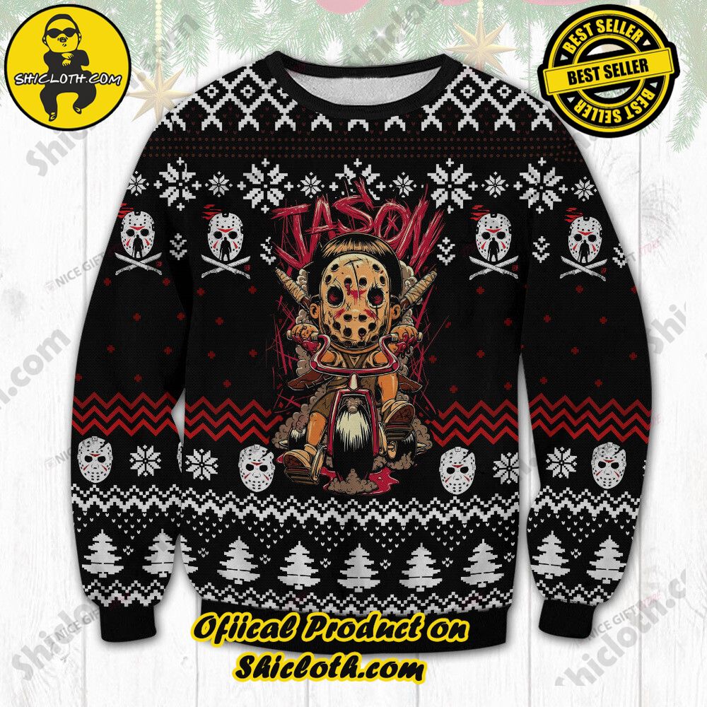 Hot Trending Wrap Up in Style: Shicloth's Enchanting Christmas Sweater Collection 20 Jason Voorhees Christmas Ugly Sweater