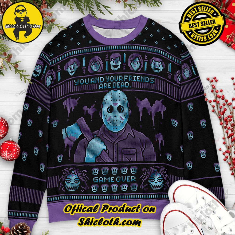 Best Seller Wrap Up in Style: Shicloth's Enchanting Christmas Sweater Collection 25 Jason Voorhees You And Your Friends Are Dead Game Over Christmas Ugly Sweater