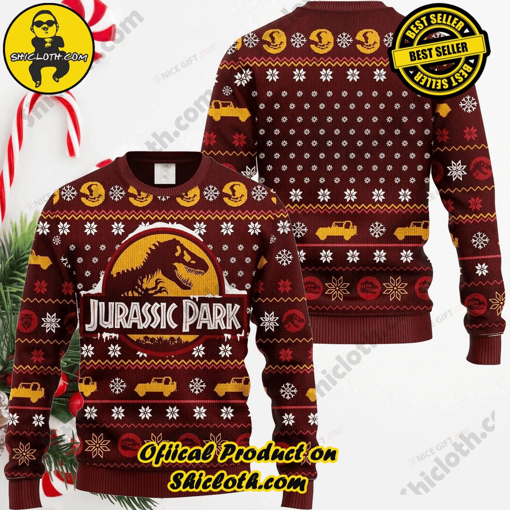 Best Seller Wrap Up in Style: Shicloth's Enchanting Christmas Sweater Collection 65 Jurassic Park Christmas Ugly Sweater