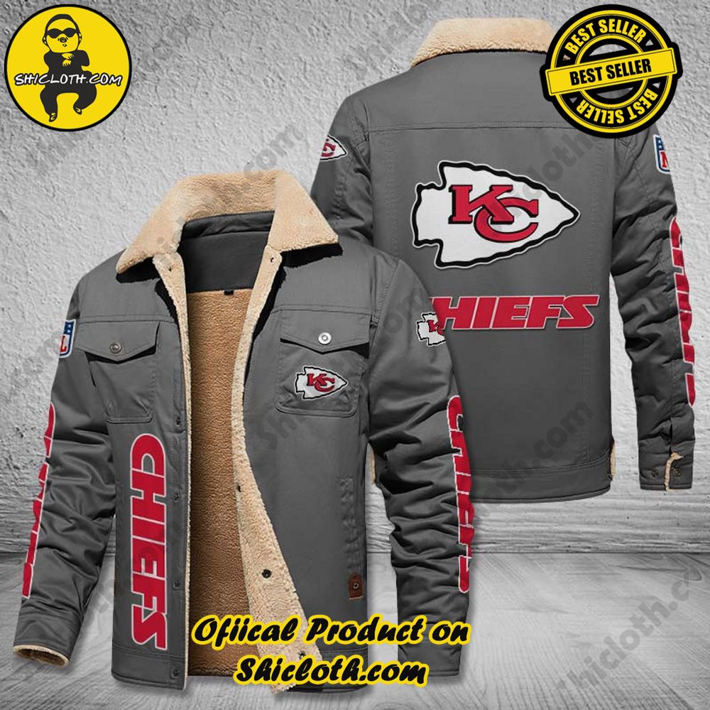 Kansas City Chiefs NFL Fleece Leather Jacket 3 Kansas City Chiefs NFL Fleece Leather Jacket - Image 3