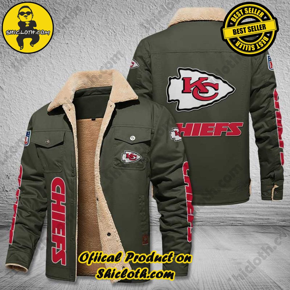 Kansas City Chiefs NFL Fleece Leather Jacket 5 Kansas City Chiefs NFL Fleece Leather Jacket - Image 5
