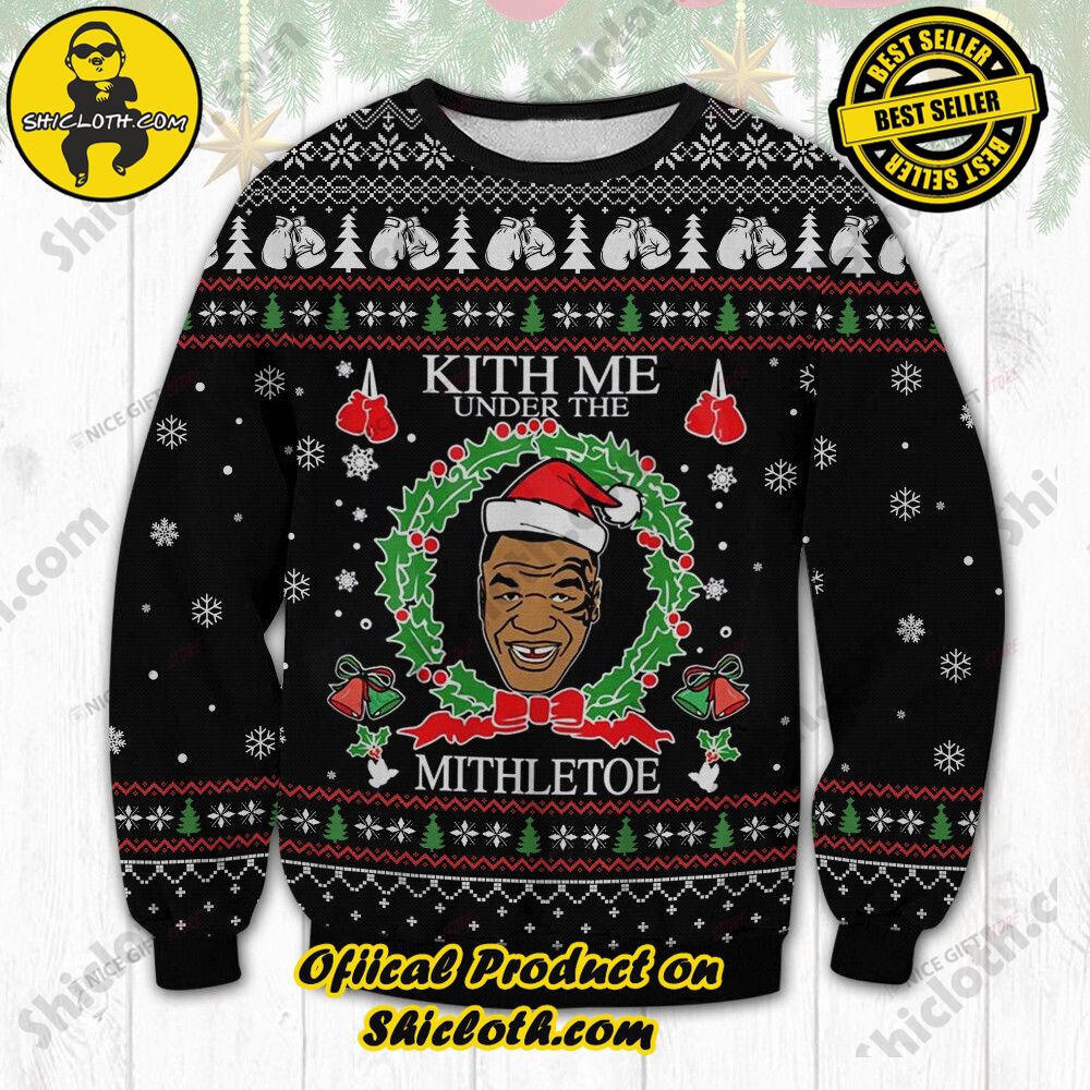 Hot Trending Wrap Up in Style: Shicloth's Enchanting Christmas Sweater Collection 28 Kith me Under The Mistletoe Christmas Ugly Sweater