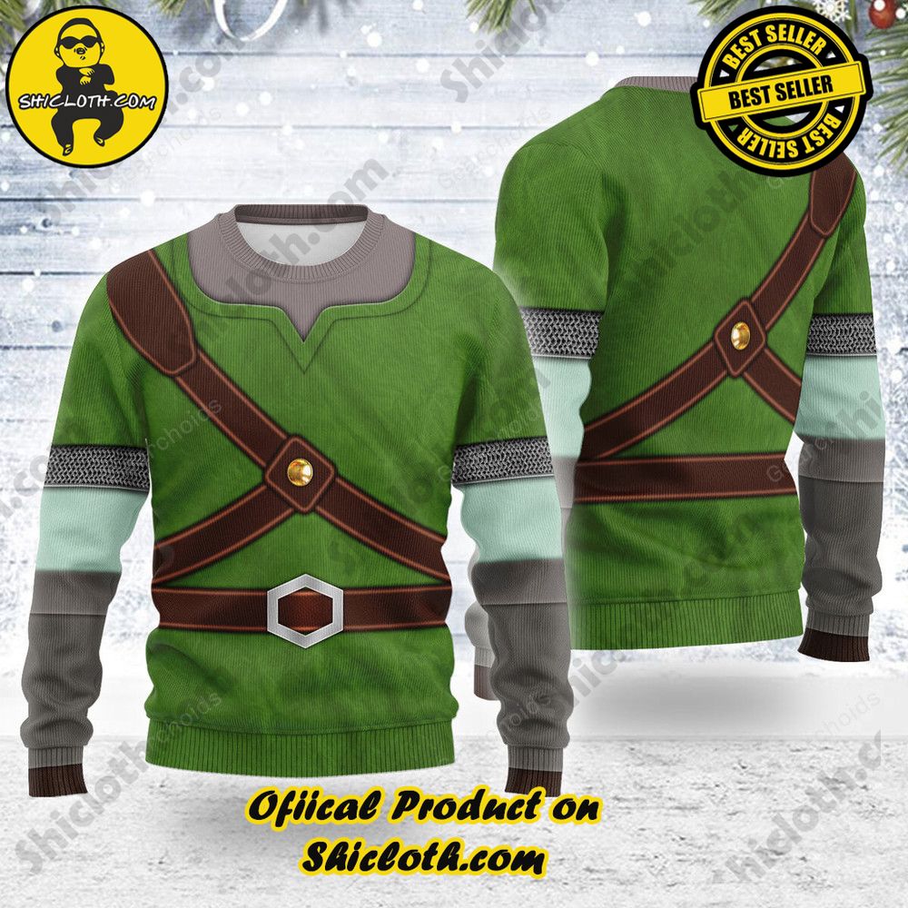 Wrap Up in Style: Shicloth's Enchanting Christmas Sweater Collection 119 Knights of Skyloft Green Themed Costume Unisex Christmas Wool Sweater