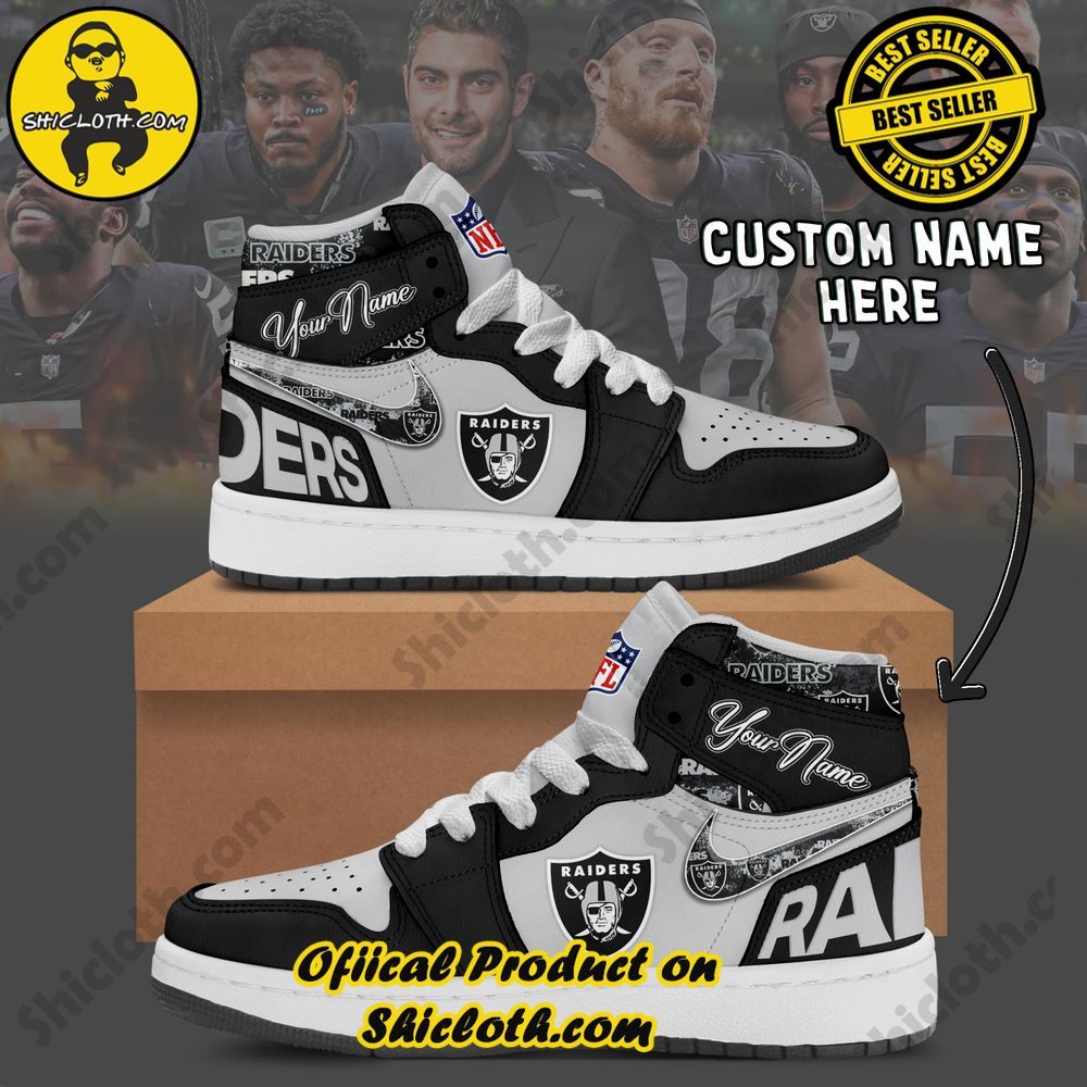Step into Style: Unveiling the Timeless Elegance of Shiclothshop's Nike Air Jordan 1 Sneakers 28 Las Vegas Raiders Fashion Casual Custom Name Nike Air Jordan 1 Sneakers