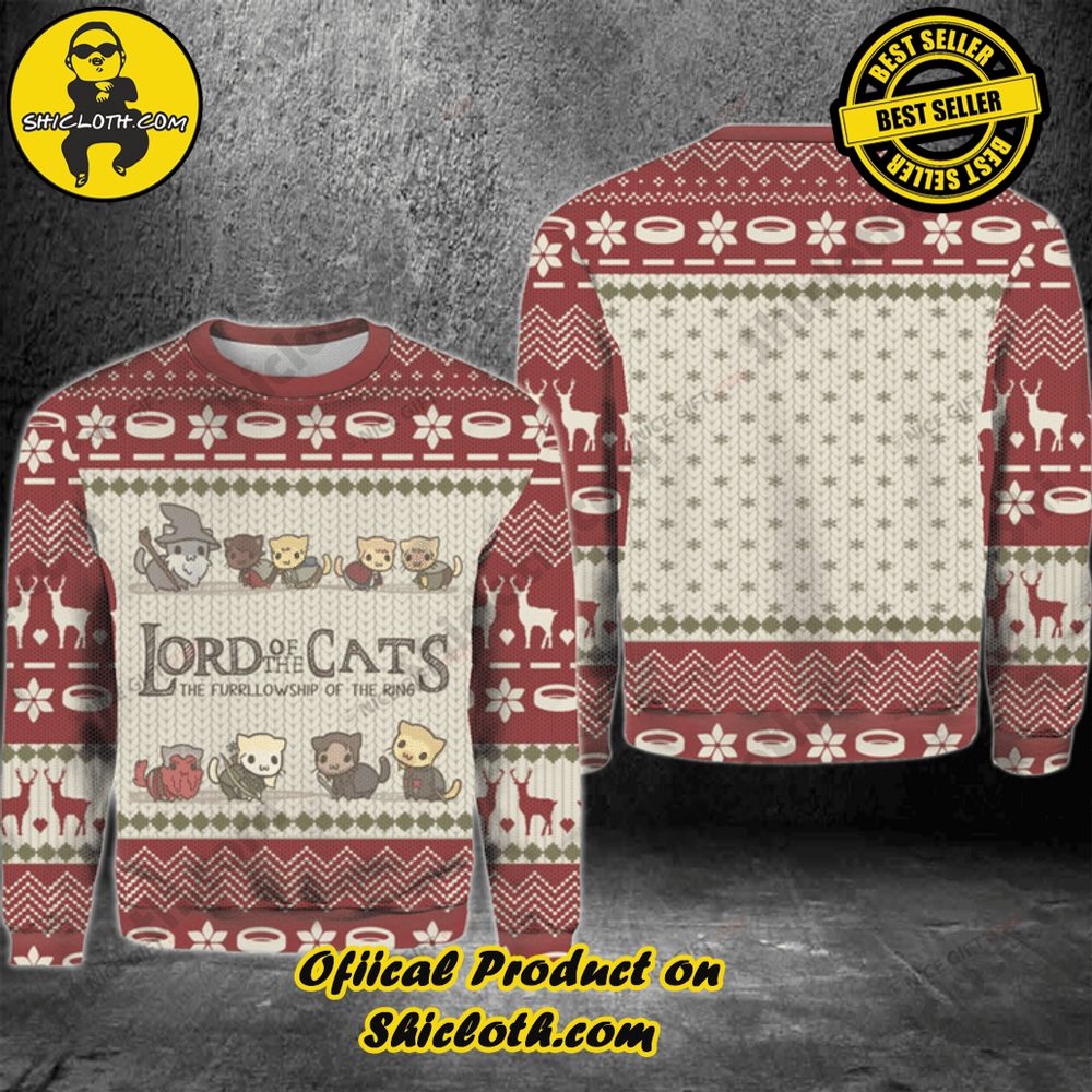 Hot Trending Wrap Up in Style: Shicloth's Enchanting Christmas Sweater Collection 123 Lord Of The Cats The Furrllowship Of The Ring Christmas Ugly Sweater