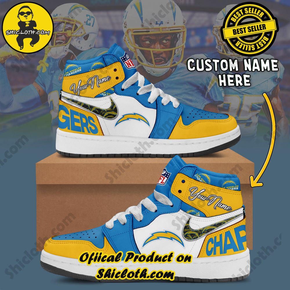 Step into Style: Unveiling the Timeless Elegance of Shiclothshop's Nike Air Jordan 1 Sneakers 30 Los Angeles Chargers Fashion Casual Custom Name Nike Air Jordan 1 Sneakers