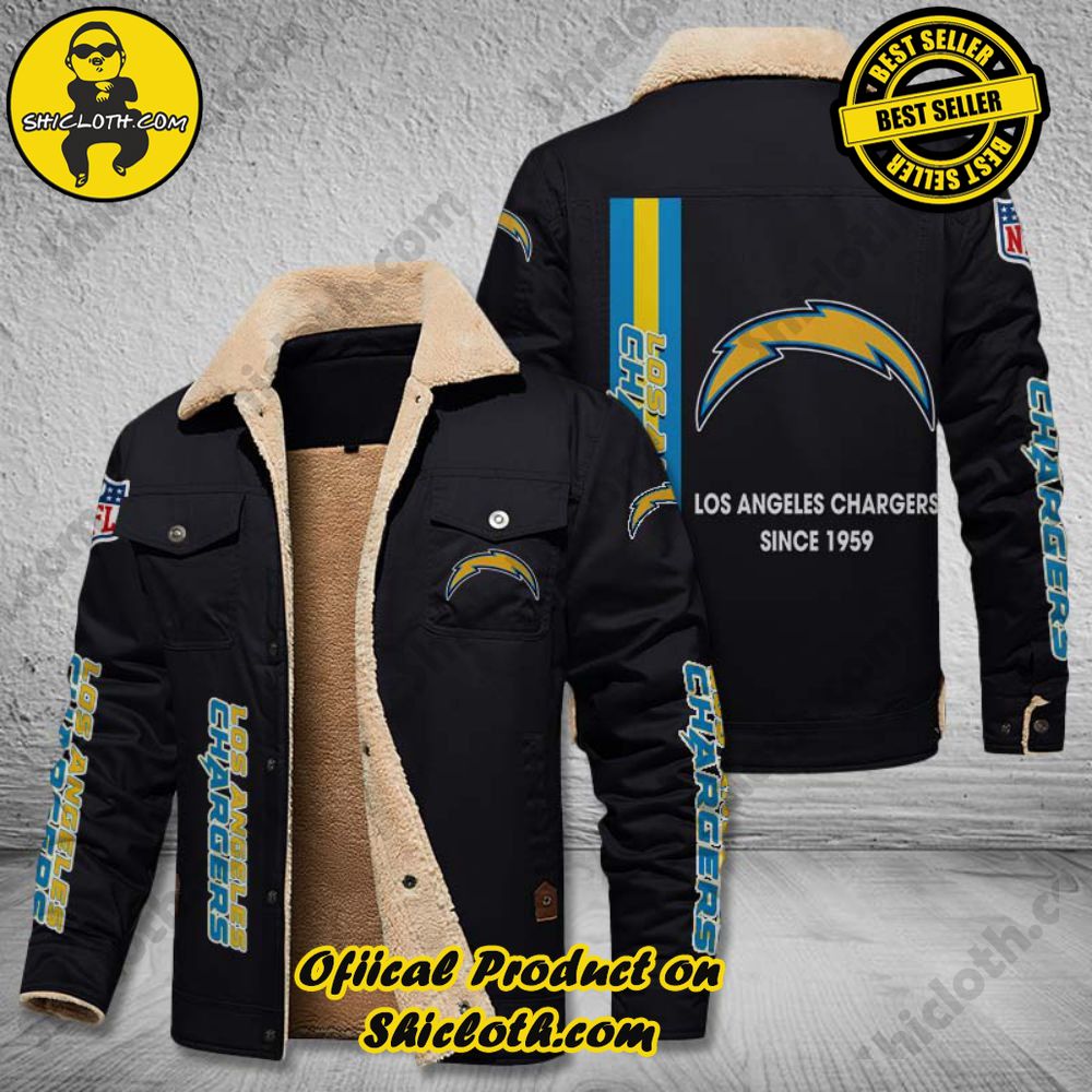 Hot Trending The Perfect Cozy Fleece Leather Jacket Gift 31 Los Angeles Chargers NFL Fleece Leather Jacket