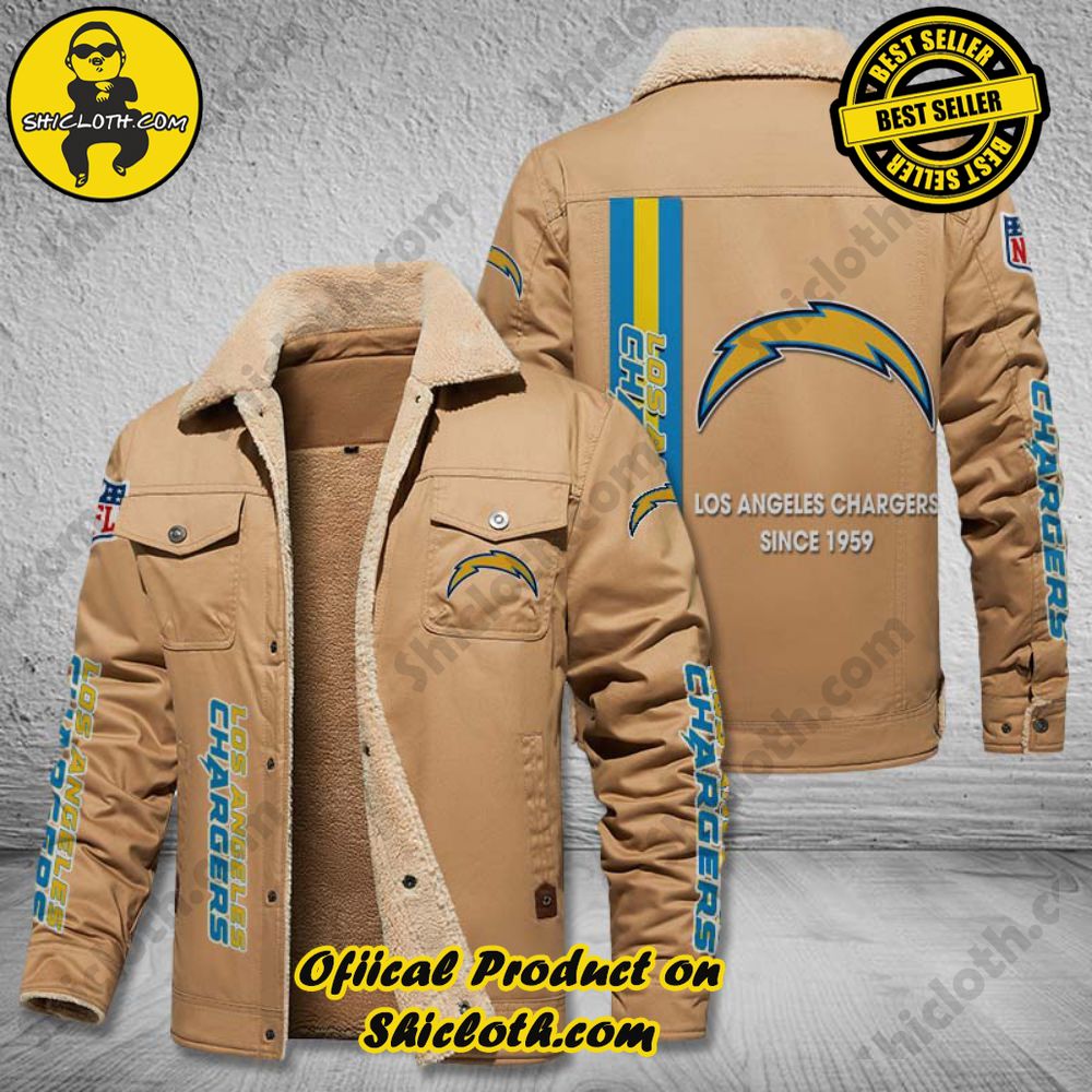 Los Angeles Chargers NFL Fleece Leather Jacket 2 Los Angeles Chargers NFL Fleece Leather Jacket - Image 2