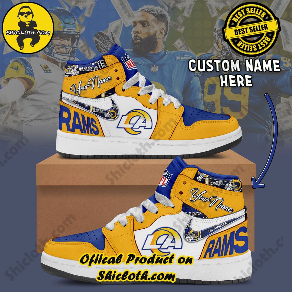 Step into Style: Unveiling the Timeless Elegance of Shiclothshop's Nike Air Jordan 1 Sneakers 31 Los Angeles Rams Fashion Casual Custom Name Nike Air Jordan 1 Sneakers