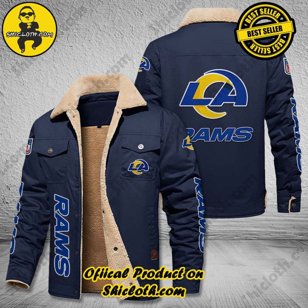 Hot Trending The Perfect Cozy Fleece Leather Jacket Gift 32 Los Angeles Rams NFL Fleece Leather Jacket