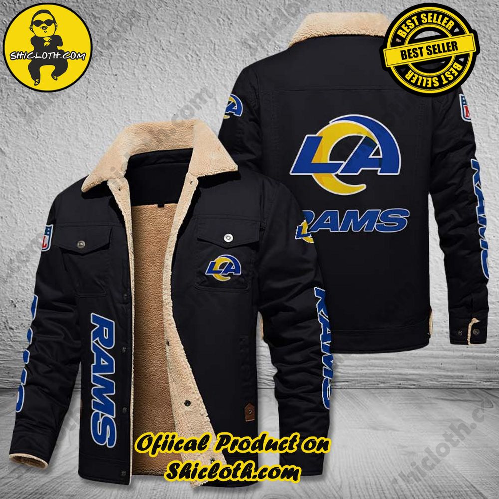 Los Angeles Rams NFL Fleece Leather Jacket 2 Los Angeles Rams NFL Fleece Leather Jacket - Image 2